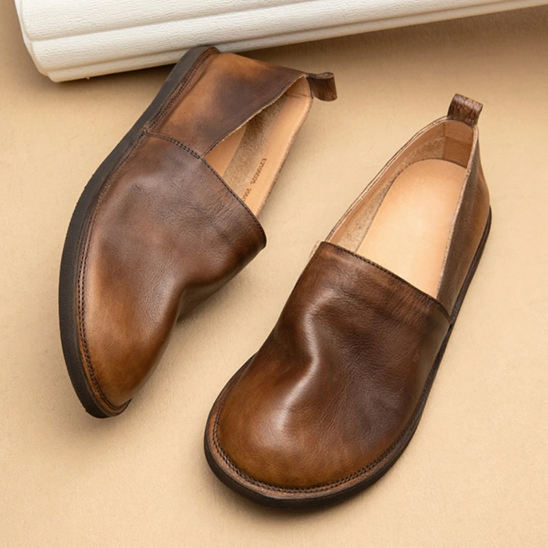 Soft Cow Leather Mens Flat Casual Business Shoes 2025 Summer Autumn New Round Toe Genuine Leather Daily Outdoor Social Shoes Man
Soft Cow Leather Mens Flat Casual Business Shoes 2025 Summer Autumn New Round Toe Genuine Leather Daily Outdoor Social Shoes Man