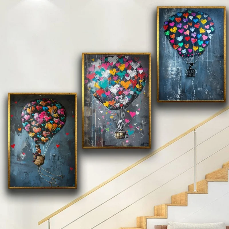 Set of 3 Banksy Balloon Canvas Paintings Balloon Poster and Prints Picture Wall Art Decor Colorful Graffiti Print
Set of 3 Banksy Balloon Canvas Paintings Balloon Poster and Prints Picture Wall Art Decor Colorful Graffiti Print
