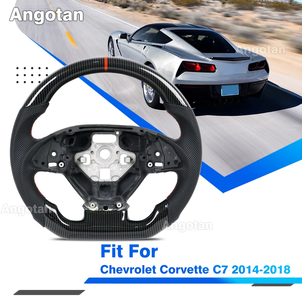 For Chevrolet Corvette C7 2014-2019 Simulated Carbon Fiber Steering Wheel D-Shaped Flat Bottom Perforated Leather Red Stitching
For Chevrolet Corvette C7 2014-2019 Simulated Carbon Fiber Steering Wheel D-Shaped Flat Bottom Perforated Leather Red Stitching
