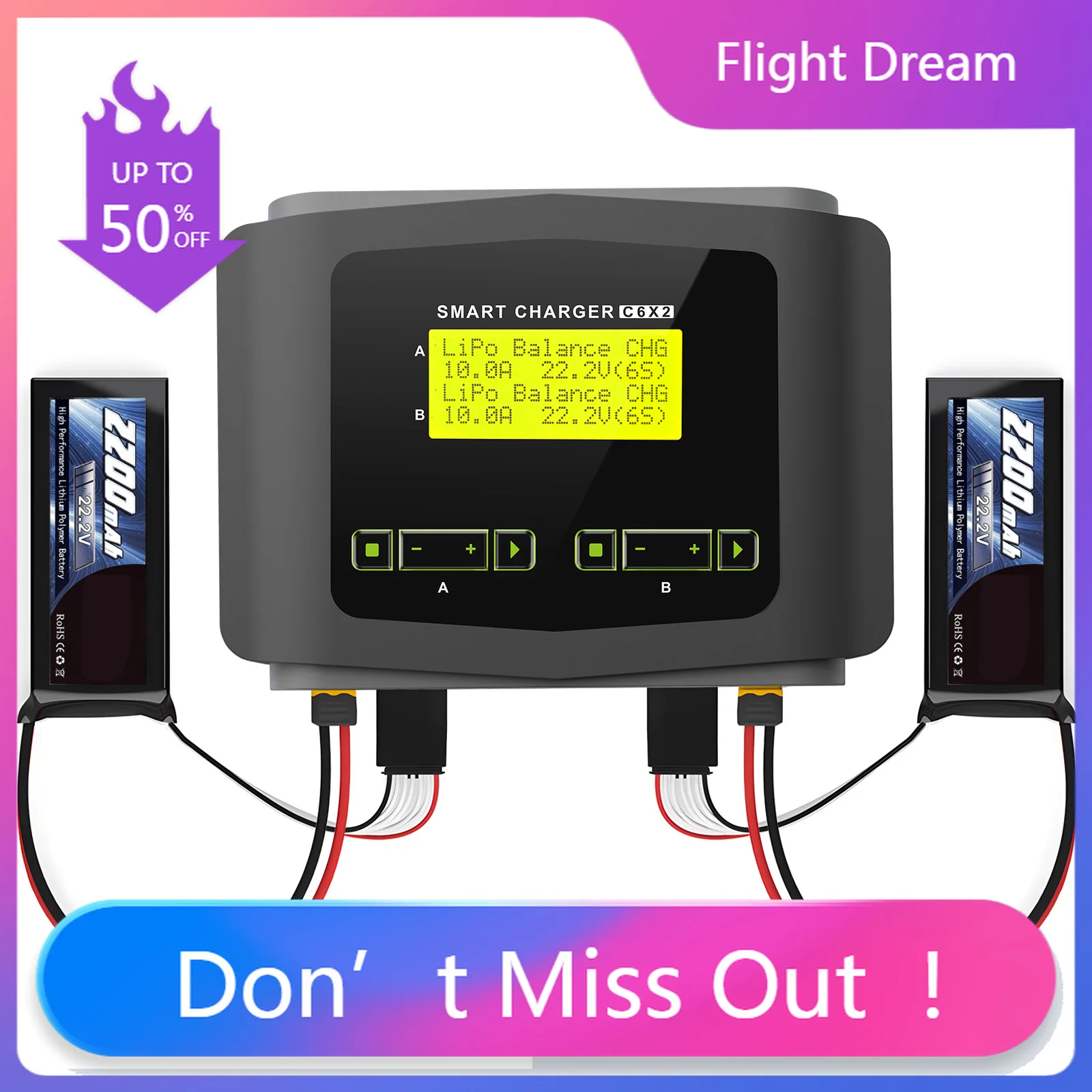 Зарядное устройство для литиевых аккумуляторов NYC6X2, зарядное устройство для моделей самолетов, зарядное устройство для игрушечных радиоуправляемых самолетов, зарядное устройство для LiPo аккумуляторов, двойное HTRC
Зарядное устройство для литиевых аккумуляторов NYC6X2, зарядное устройство для моделей самолетов, зарядное устройство для игрушечных радиоуправляемых самолетов, зарядное устройство для LiPo аккумуляторов, двойное HTRC