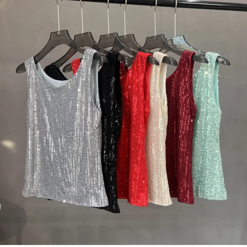 Y2k European and American Style Inner Sequined Camisole 2025 New Style Light Mature Style Hot Girl Sexy Sleeveless Inner Top
Y2k European and American Style Inner Sequined Camisole 2025 New Style Light Mature Style Hot Girl Sexy Sleeveless Inner Top