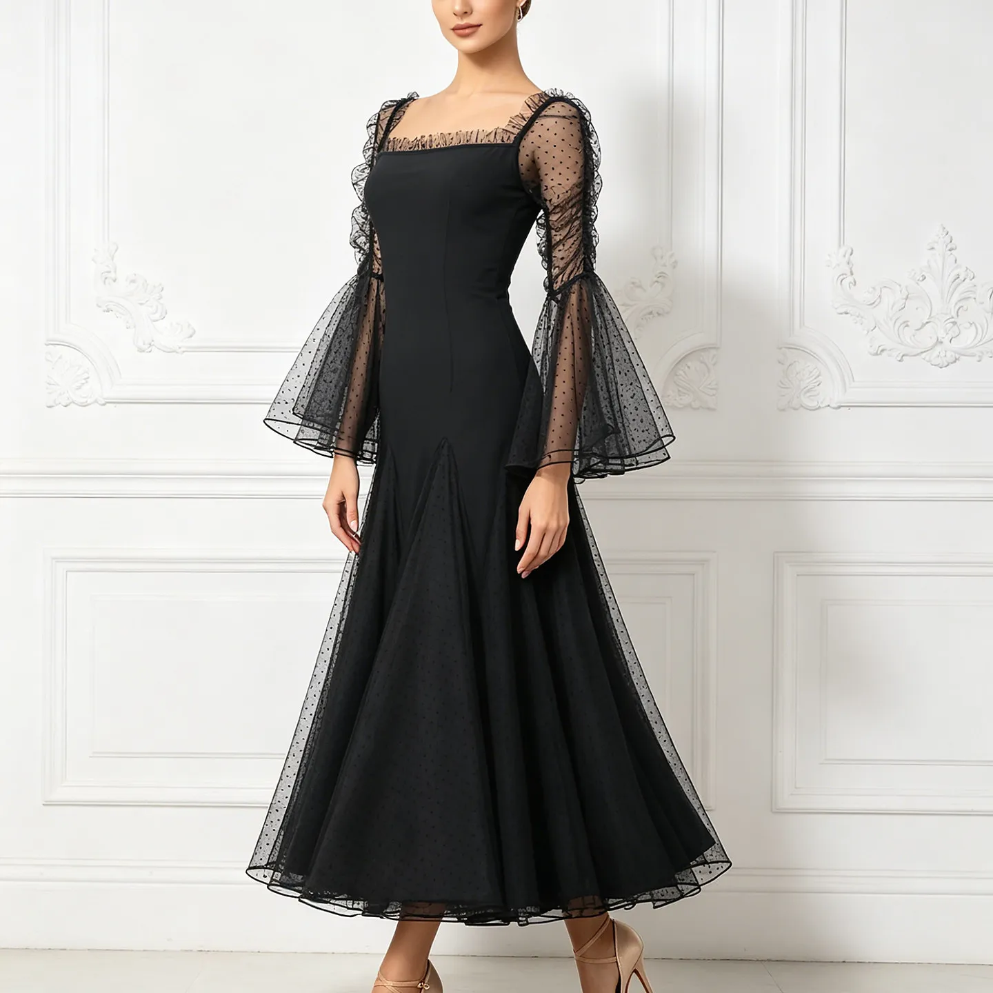 2026 Ballroom Dance Competition Dress For Women Square Neck Mesh Sleeved Waltz Dress Adult Female Modern Dance Dresses XH4706
2026 Ballroom Dance Competition Dress For Women Square Neck Mesh Sleeved Waltz Dress Adult Female Modern Dance Dresses XH4706