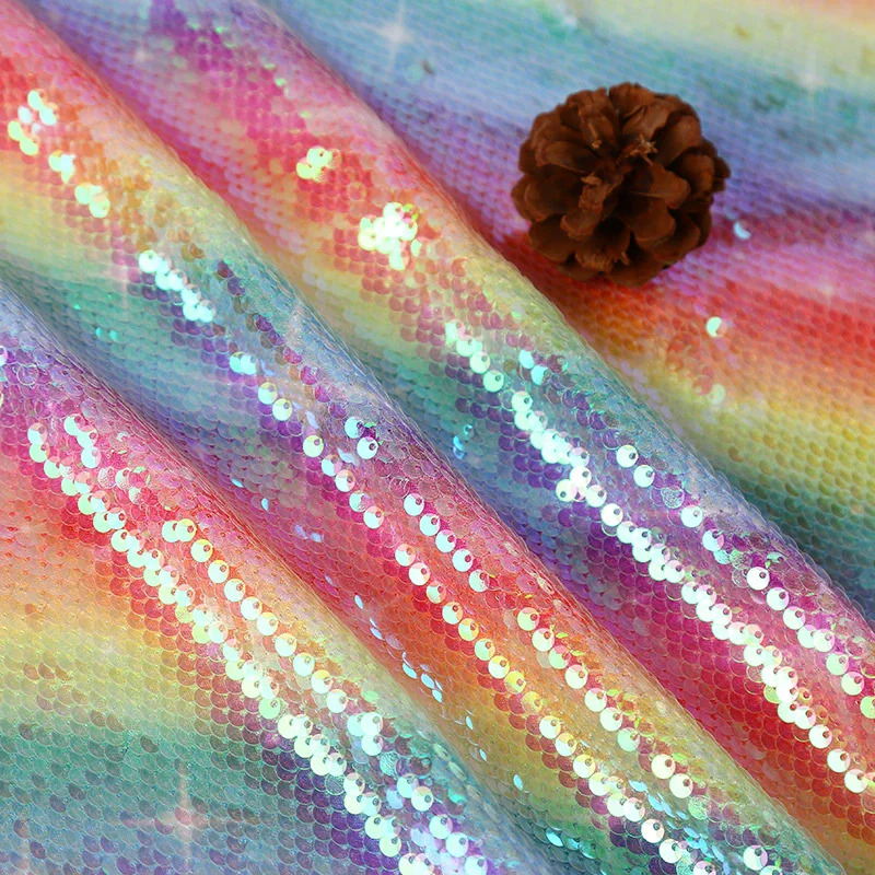 Rainbow Gradient Sequin Embroidered Fabric Colorful Stage Costume Decorative Fish Scale Pattern for Creative Costuming
Rainbow Gradient Sequin Embroidered Fabric Colorful Stage Costume Decorative Fish Scale Pattern for Creative Costuming