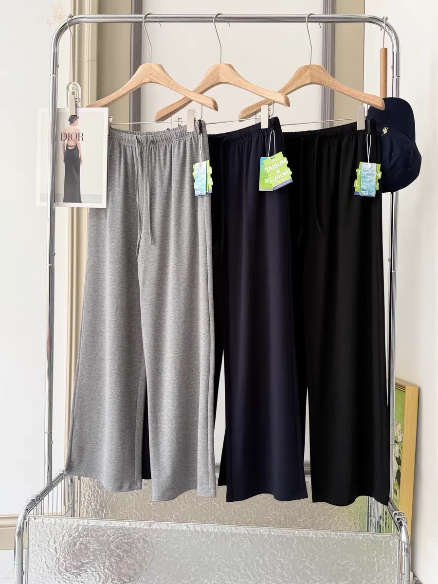 Comfortable Cool Feeling Wide Leg Pants Elastic Waist Straight Leg Long Casual Pants Women Breathable Stretchy Summer
Comfortable Cool Feeling Wide Leg Pants Elastic Waist Straight Leg Long Casual Pants Women Breathable Stretchy Summer