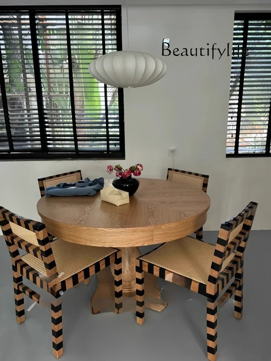 Retro home ash wood creative striped rattan chair designer small apartment hotel homestay single dining chair
Retro home ash wood creative striped rattan chair designer small apartment hotel homestay single dining chair