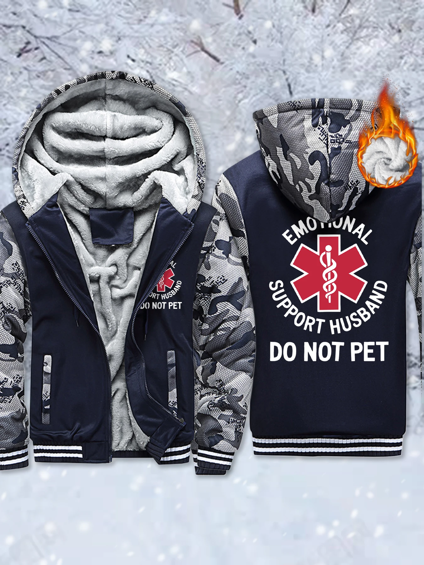 Emotional Support Husband Do Not Pet Pattern Male Fleece Winter Jackets Zip-Up Veste Thicken Warm Hoodie Comfy Soft Streetwear
Emotional Support Husband Do Not Pet Pattern Male Fleece Winter Jackets Zip-Up Veste Thicken Warm Hoodie Comfy Soft Streetwear