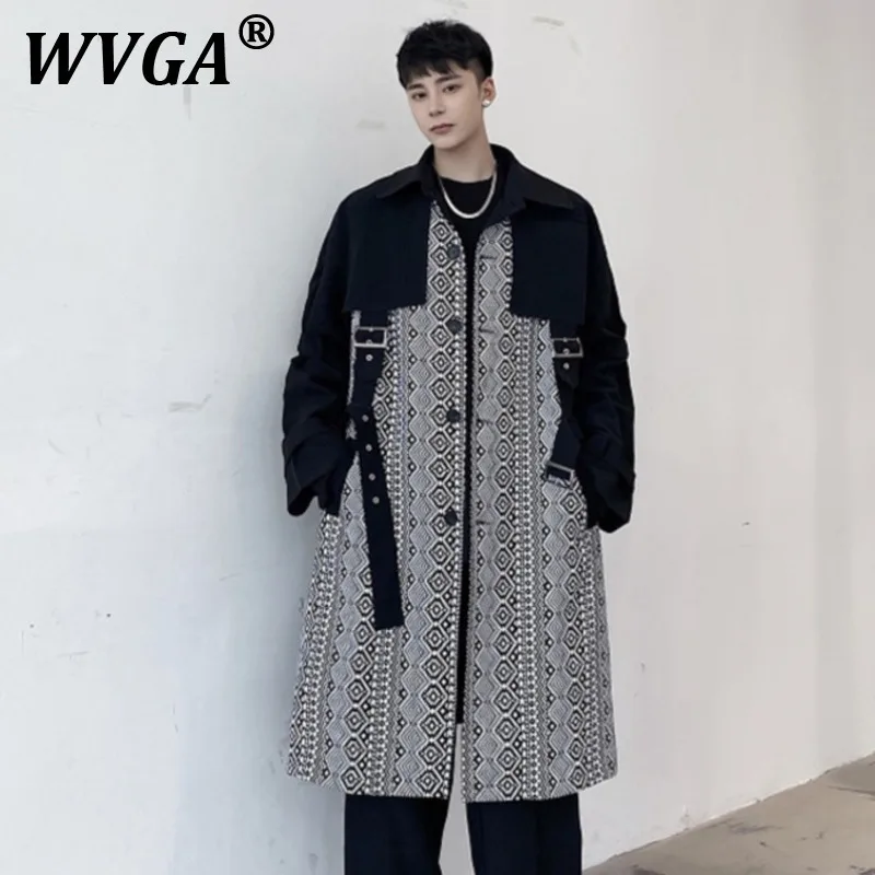 WVGA Long Tops Autumn Winter New Man Darkwear Geometric Pattern Color-Block Trendy Tie Niche Chic Casual Trench Coats Ins W11626
WVGA Long Tops Autumn Winter New Man Darkwear Geometric Pattern Color-Block Trendy Tie Niche Chic Casual Trench Coats Ins W11626