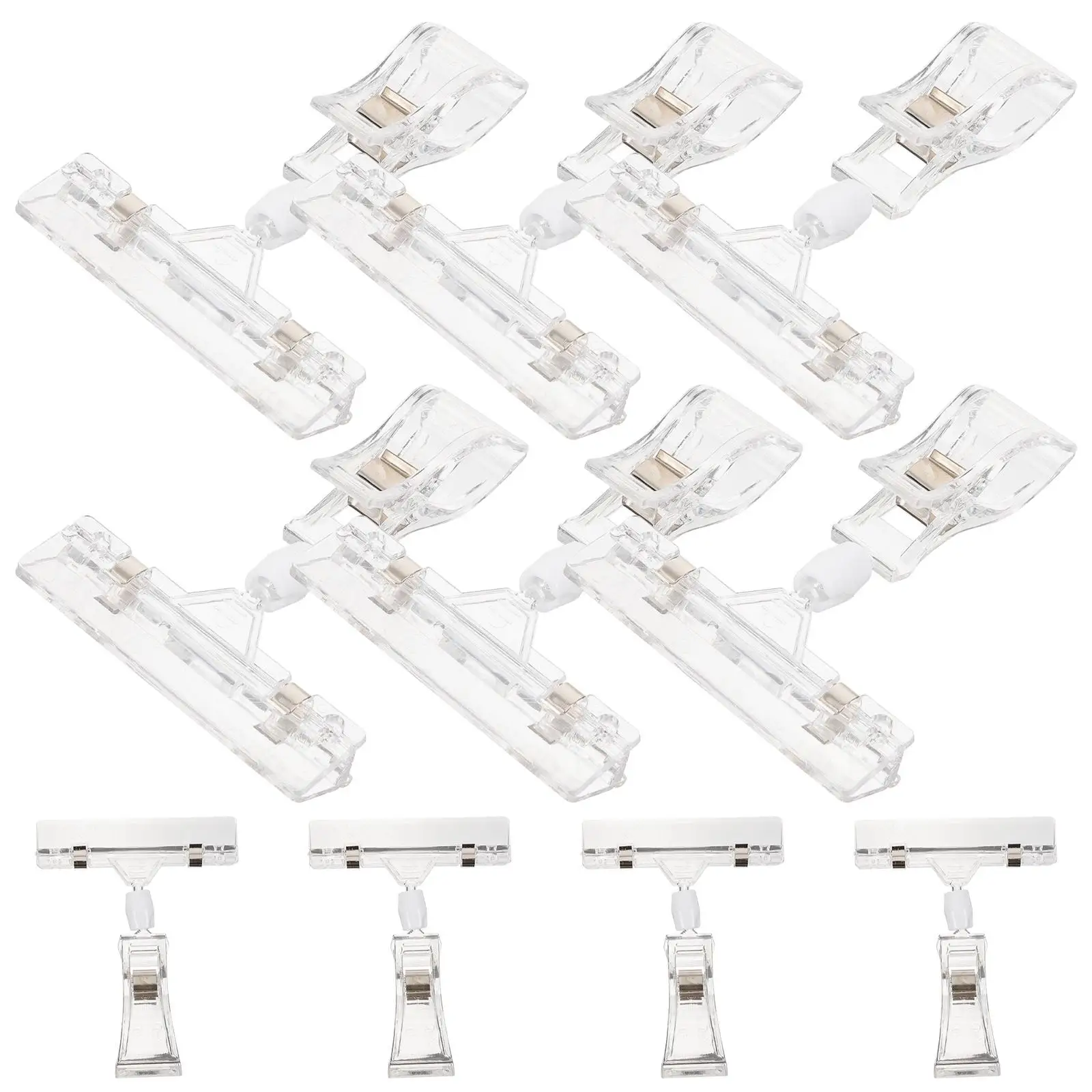 10 Pcs Tag Clips Price Tags Rotating Base Adjustable Length Desktop Decoration Sign Holders Banner Clips Food Labels Hardware
10 Pcs Tag Clips Price Tags Rotating Base Adjustable Length Desktop Decoration Sign Holders Banner Clips Food Labels Hardware