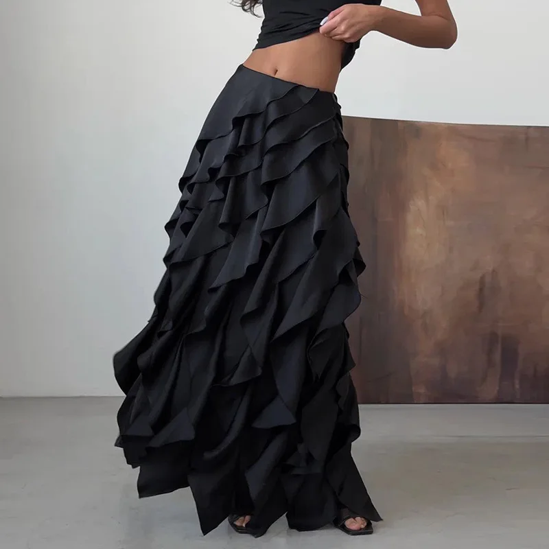 Women's Spring and Summer New High-waisted Ruffle Edge Solid Color Long Skirt Irregular Skirt
Women's Spring and Summer New High-waisted Ruffle Edge Solid Color Long Skirt Irregular Skirt
