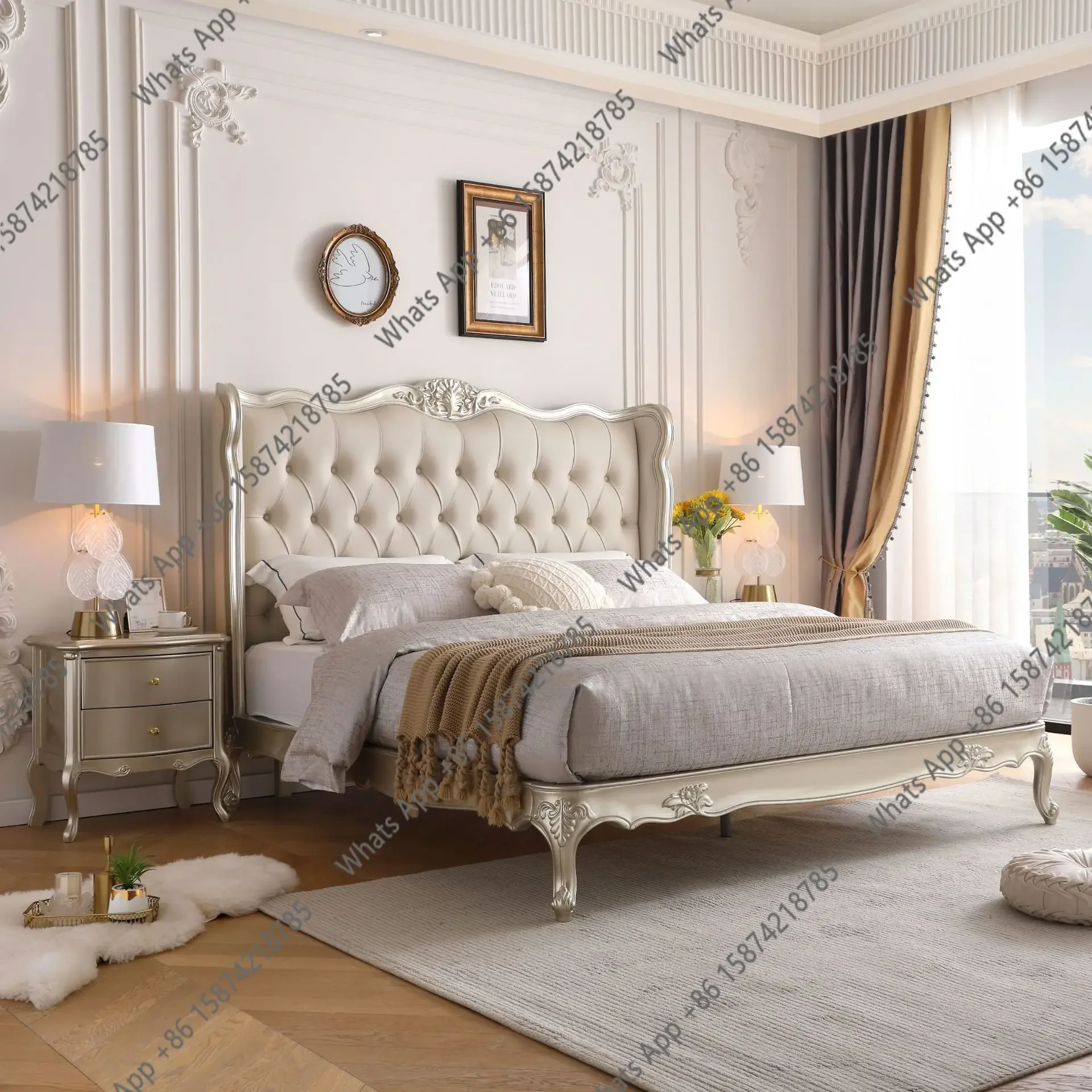 Ii American Light Luxury Solid Wood Bed 1.8 Meters Master Bedroom Double Bed French Court Carved Bed European High-end Princess
Ii American Light Luxury Solid Wood Bed 1.8 Meters Master Bedroom Double Bed French Court Carved Bed European High-end Princess