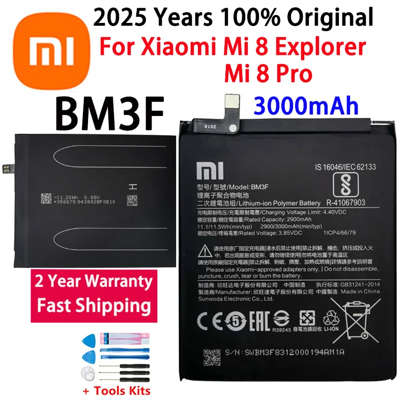 2025 лет, 100% оригинальный аккумулятор BM3F емкостью 3000 мАч для Xiaomi Mi 8 Pro 8Pro Mi8 pro/Mi 8 Explorer 8Explore, аккумулятор для телефона
2025 лет, 100% оригинальный аккумулятор BM3F емкостью 3000 мАч для Xiaomi Mi 8 Pro 8Pro Mi8 pro/Mi 8 Explorer 8Explore, аккумулятор для телефона