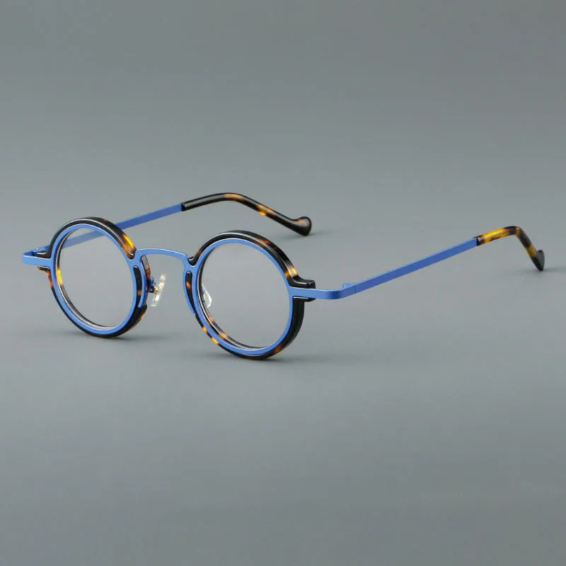 Men Women Fashion Punk Tortoise Blue Color Blocking Small Round Acetate Metal Glasses Frame Can Customize Myopia Reading Lenses
Men Women Fashion Punk Tortoise Blue Color Blocking Small Round Acetate Metal Glasses Frame Can Customize Myopia Reading Lenses