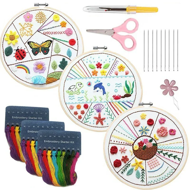 3-Pack Embroidery Kit for Beginners & Adults – Learn Stitch Techniques with Floral Patterns, Complete DIY Set with Hoop, Perfect
3-Pack Embroidery Kit for Beginners & Adults – Learn Stitch Techniques with Floral Patterns, Complete DIY Set with Hoop, Perfect