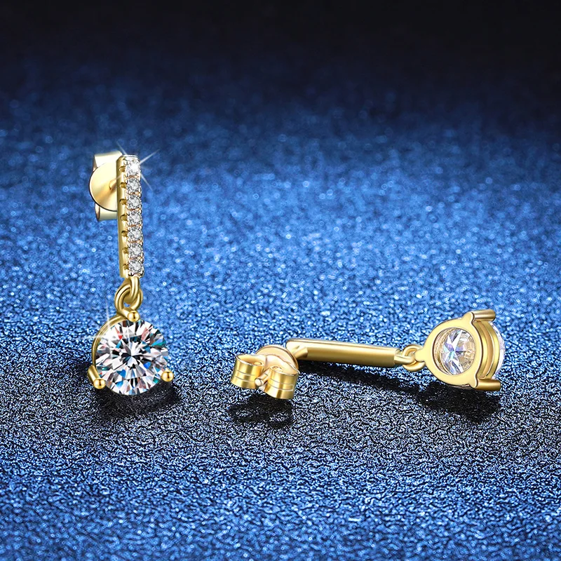 Luxury 100% Real 18k Gold Women's Diamond Earrings Moissanite Earrings 2 karat Three-Claw Fashion Earrings
Luxury 100% Real 18k Gold Women's Diamond Earrings Moissanite Earrings 2 karat Three-Claw Fashion Earrings
