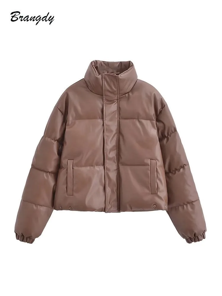 2024 Winter Thick Short Parkas Women Fashion PU Leather Warm Coat Cotton Padded Female Down Puffer Jacket Elegant Zipper Clothes
2024 Winter Thick Short Parkas Women Fashion PU Leather Warm Coat Cotton Padded Female Down Puffer Jacket Elegant Zipper Clothes