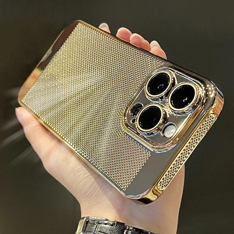 Glossy Plating Cool Feel Hard Back Covers For iPhone14 16 15 13 12 11 Pro Max 15 Plus Lens Protection Film Grid Phone Shell Case
Glossy Plating Cool Feel Hard Back Covers For iPhone14 16 15 13 12 11 Pro Max 15 Plus Lens Protection Film Grid Phone Shell Case