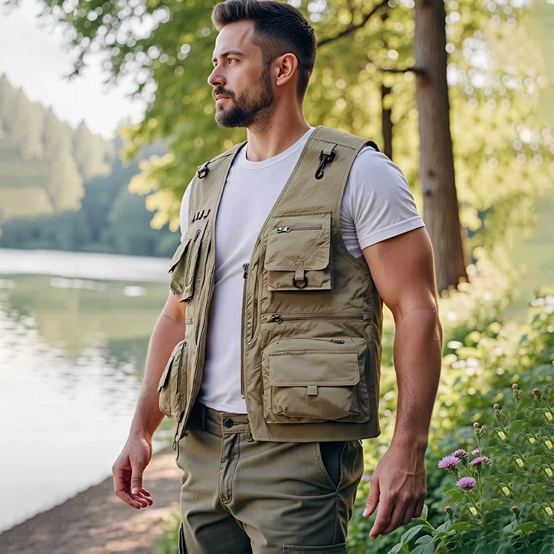 Летний уличный повседневный жилет для мужчин, дышащий жилет с большим карманом для фотосъемки и рыбалки, обязательный для мужчин, для исследования на открытом воздухе
Летний уличный повседневный жилет для мужчин, дышащий жилет с большим карманом для фотосъемки и рыбалки, обязательный для мужчин, для исследования на открытом воздухе