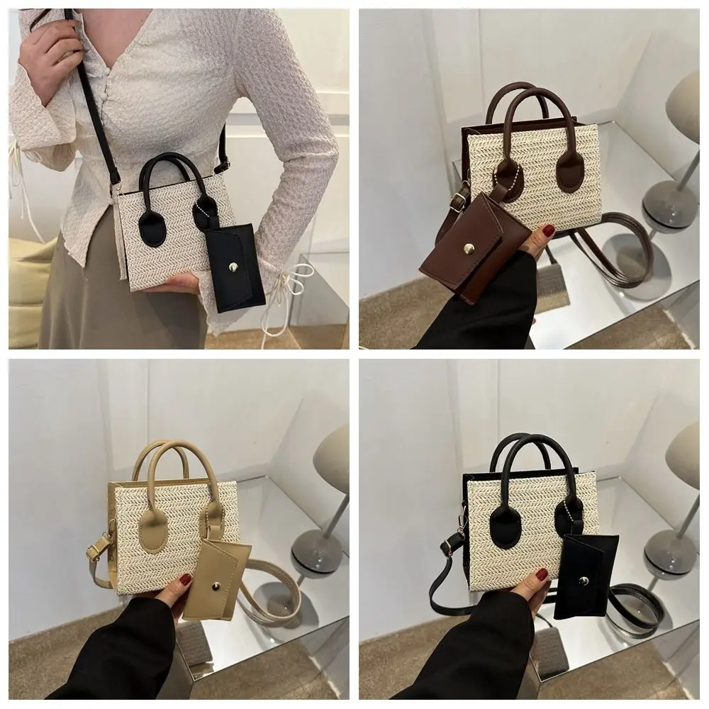 Casual Sweet Woven Shoulder Bag Top-Handle Square Grass Woven Crossbody Bag Commuting Leisure Small Purses Handbags Shoppping
Casual Sweet Woven Shoulder Bag Top-Handle Square Grass Woven Crossbody Bag Commuting Leisure Small Purses Handbags Shoppping