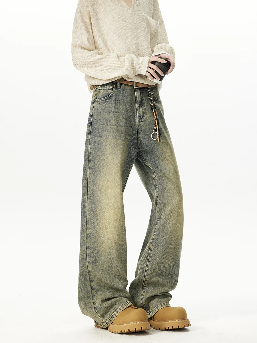 Мужские джинсы с американской талией в стиле ретро, весенне-осенние прямые брюки, повседневные широкие брюки High Street, модная молодежная мода
Мужские джинсы с американской талией в стиле ретро, весенне-осенние прямые брюки, повседневные широкие брюки High Street, модная молодежная мода