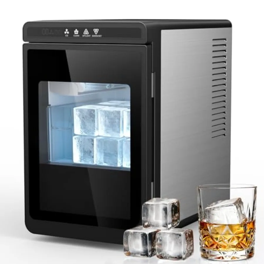 Countertop clear ice cube maker for home and commercial use, stainless steel, silver, produces 3 crystal 1.6-inch square ice cu
Countertop clear ice cube maker for home and commercial use, stainless steel, silver, produces 3 crystal 1.6-inch square ice cu