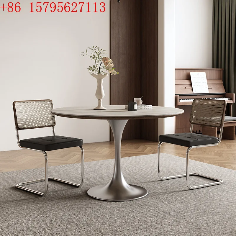 Household round dining table small apartment medieval round dining table tulip negotiation table and chair combination
Household round dining table small apartment medieval round dining table tulip negotiation table and chair combination