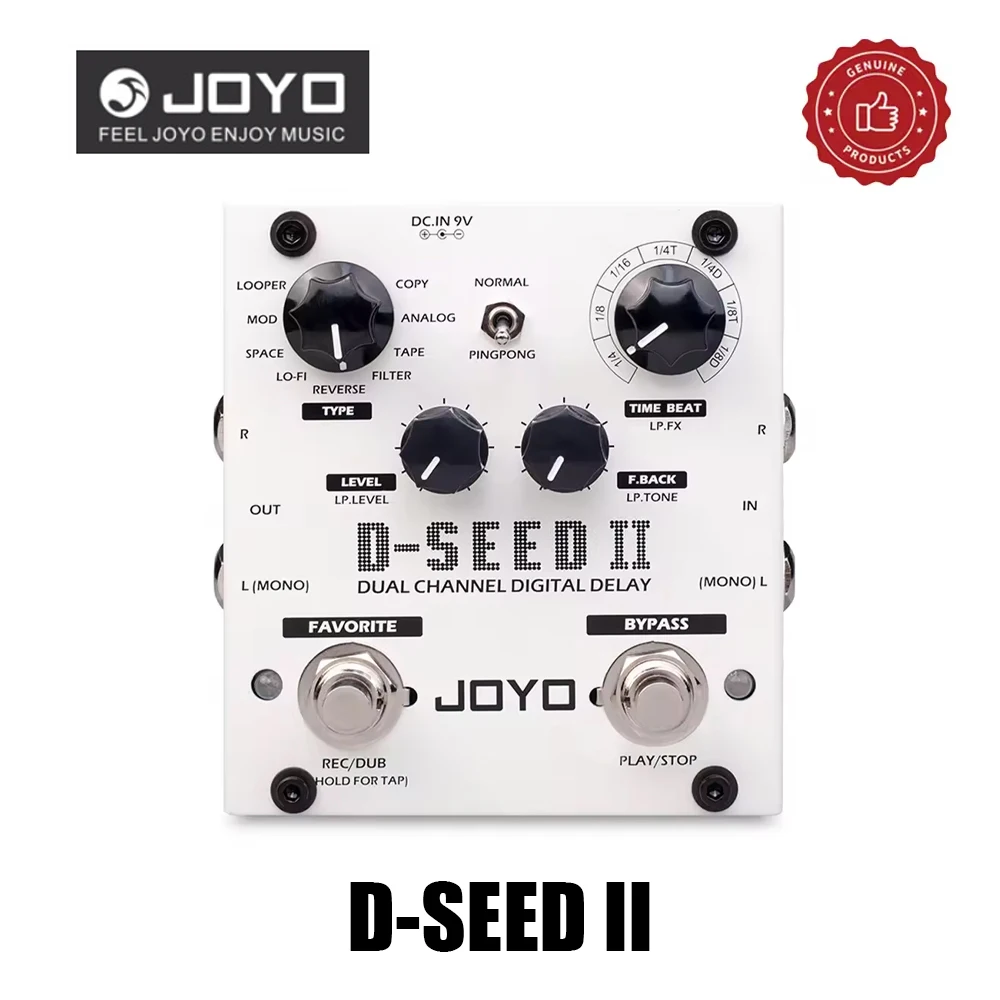 JOYO D-SEED II Delay Effect Guitar Pedal LOOPER Function Stereo Effects Dual Channel 8 Delay Modes Multi-effects Pedal
JOYO D-SEED II Delay Effect Guitar Pedal LOOPER Function Stereo Effects Dual Channel 8 Delay Modes Multi-effects Pedal