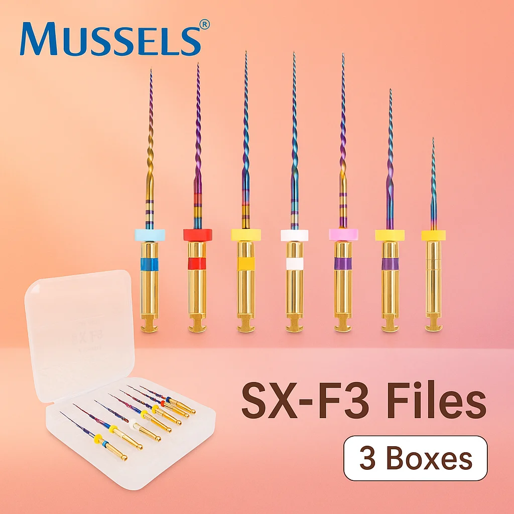 3 Boxes Dental Rotary Rainbow Files Heat Activated Endodontic Files for Root Canal Treatment SX-F3 File Engine Dentistry Tools
3 Boxes Dental Rotary Rainbow Files Heat Activated Endodontic Files for Root Canal Treatment SX-F3 File Engine Dentistry Tools
