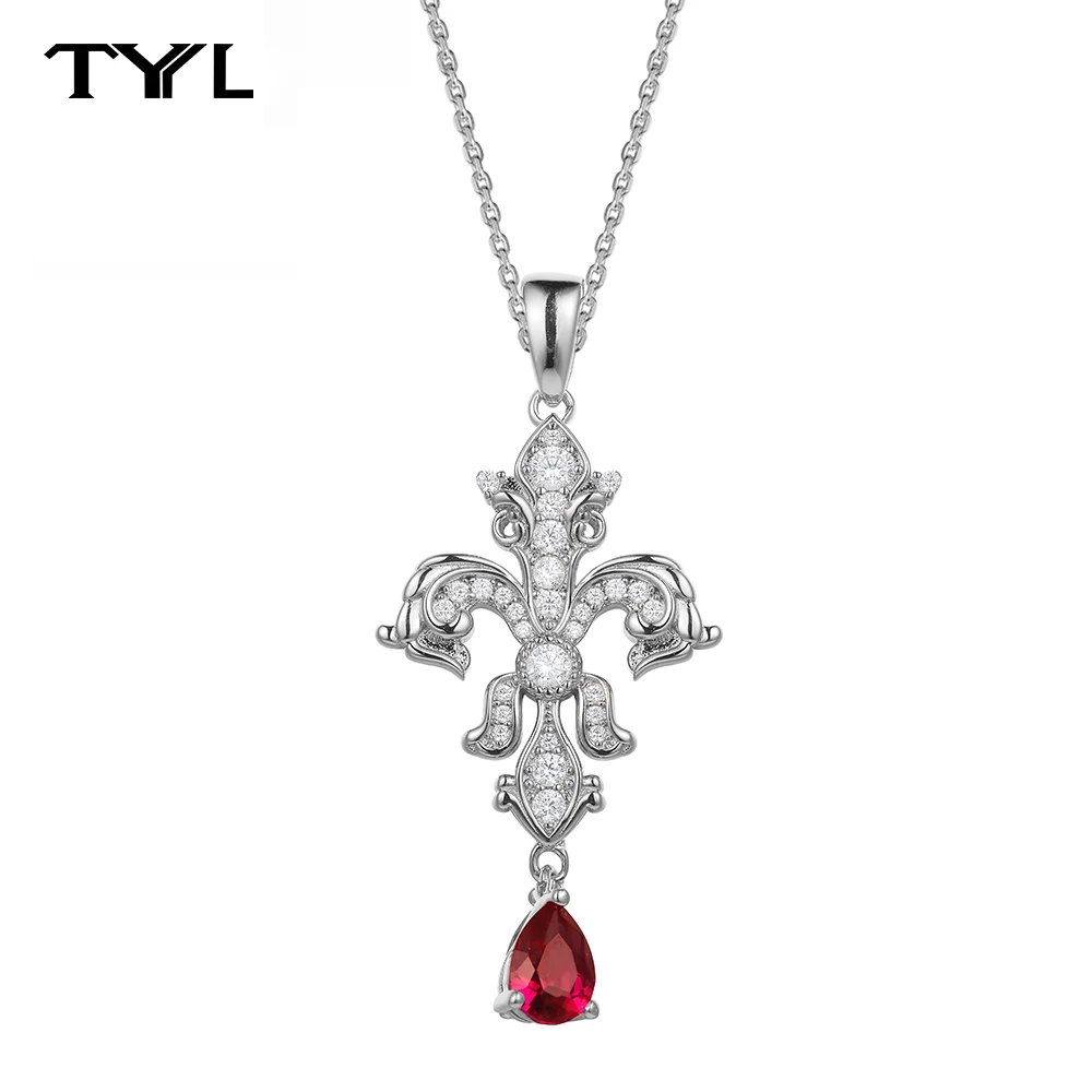 TYYL Gold Plated Iris Pendant with Pear Cut Created Ruby Necklace Water Drop Zircon Pendants Neck Chain For Women Luxury Jewelry
TYYL Gold Plated Iris Pendant with Pear Cut Created Ruby Necklace Water Drop Zircon Pendants Neck Chain For Women Luxury Jewelry