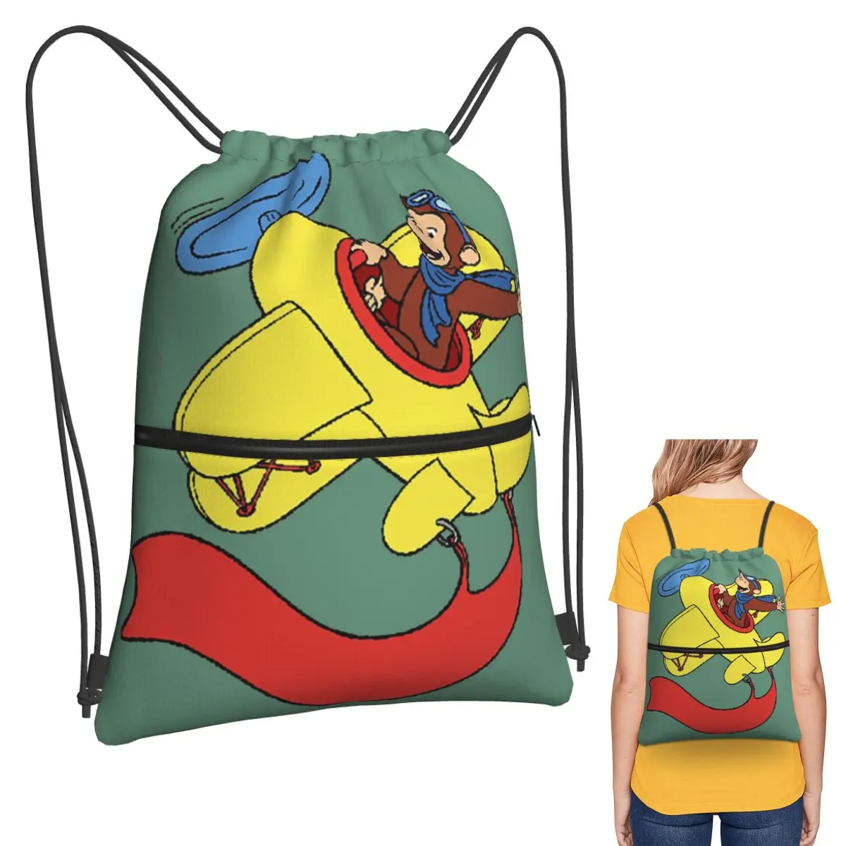 Curious George In An Airplan Backpacks Portable Drawstring Bundle Pocket Sports Bag Book Bags for Man Woman School
Curious George In An Airplan Backpacks Portable Drawstring Bundle Pocket Sports Bag Book Bags for Man Woman School