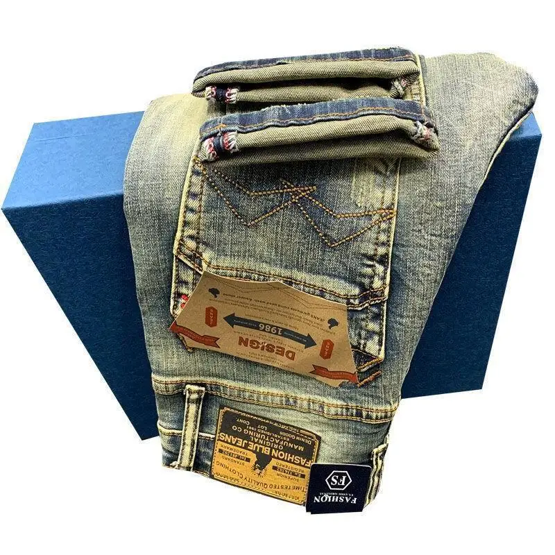 Весенне-летние новые джинсы, мужские ретро старые высококачественные модные брендовые корейские уличные мужские облегающие брюки на маленькой ножке, мужские брюки
Весенне-летние новые джинсы, мужские ретро старые высококачественные модные брендовые корейские уличные мужские облегающие брюки на маленькой ножке, мужские брюки