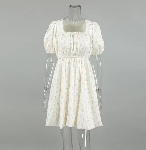 Summer 2025 Casual Sexy Elegant Floral Square Neck Short Sleeved Girlish Dress Fashionable Bubble Sleeve Short Skirt for Women
Summer 2025 Casual Sexy Elegant Floral Square Neck Short Sleeved Girlish Dress Fashionable Bubble Sleeve Short Skirt for Women