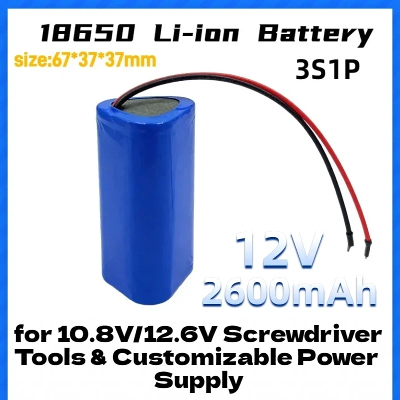 12V 2600mAh 3S1P Battery Pack – Aleaivy 18650 Lithium for 10.8V/12.6V Screwdriver Tools & Customizable Power Supply
12V 2600mAh 3S1P Battery Pack – Aleaivy 18650 Lithium for 10.8V/12.6V Screwdriver Tools & Customizable Power Supply