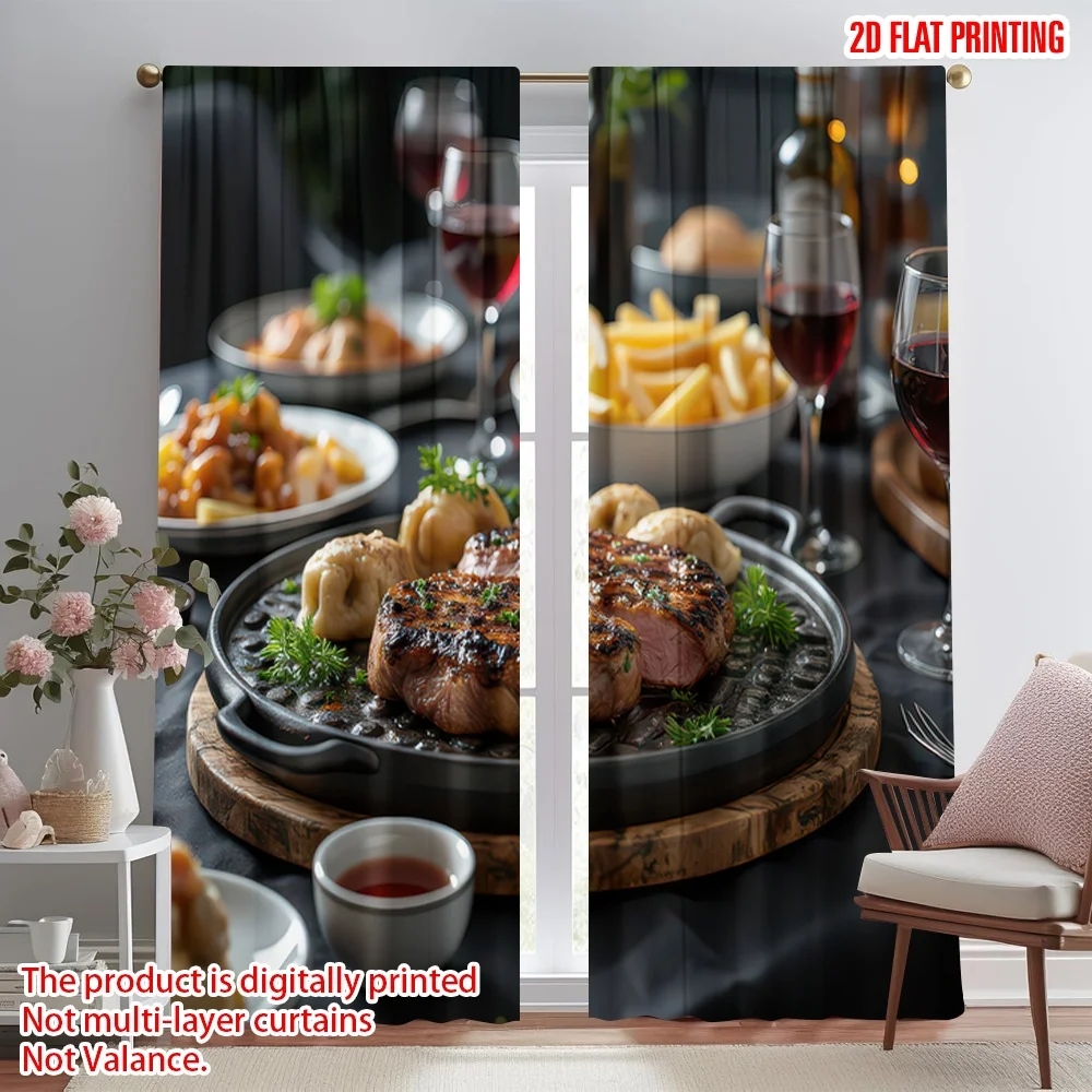 2D flat printing 2pcs Curtain Gourmet Steak Dinner Digital Printed Polyester Drapes All Season Party & Holiday Decor Perfect for
2D flat printing 2pcs Curtain Gourmet Steak Dinner Digital Printed Polyester Drapes All Season Party & Holiday Decor Perfect for