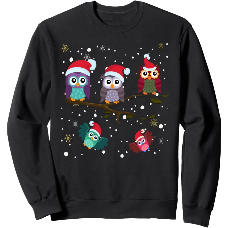 Men's Christmas owl wearing Christmas hatwinter snow view long sleeved top
Men's Christmas owl wearing Christmas hatwinter snow view long sleeved top