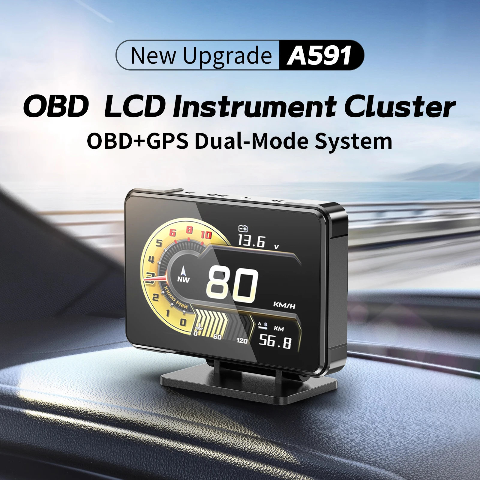 Car Multi-function OBD LCD Gauge Display Clock GPS Adjusting Bracket 9 Themes Interface Touch Buttons Combiner HUD A591
Car Multi-function OBD LCD Gauge Display Clock GPS Adjusting Bracket 9 Themes Interface Touch Buttons Combiner HUD A591
