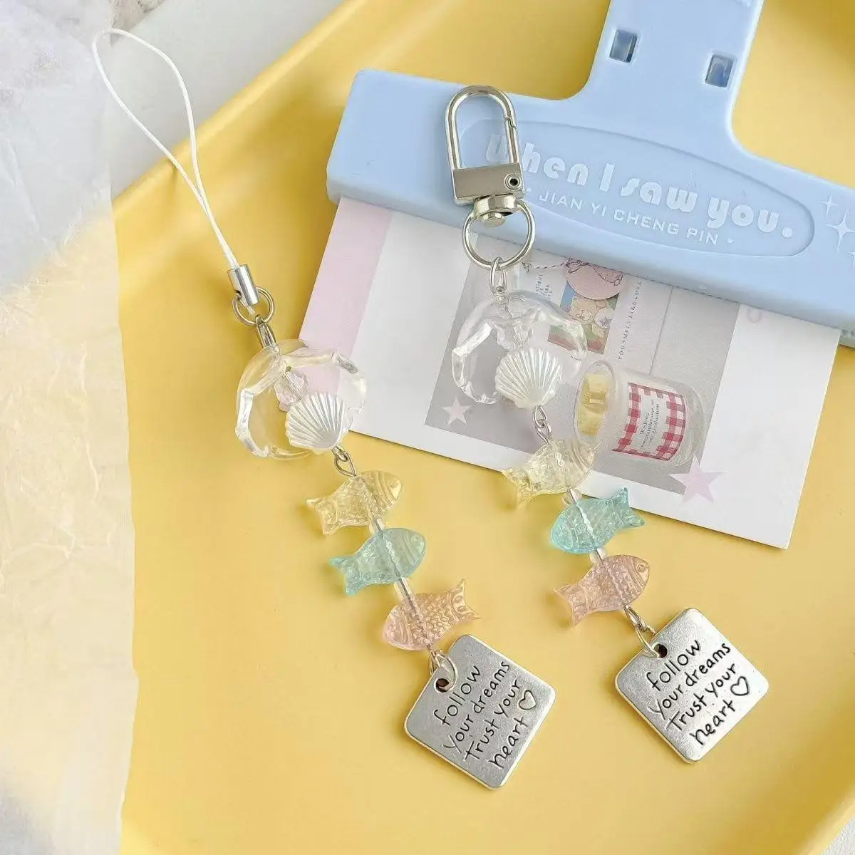 Small Fish Wind Chime Bag Pendant Cute Phone Charms Lucky Cases For CCD Camera Schoolbag Earphone Case Charm Pendant Keycord
Small Fish Wind Chime Bag Pendant Cute Phone Charms Lucky Cases For CCD Camera Schoolbag Earphone Case Charm Pendant Keycord