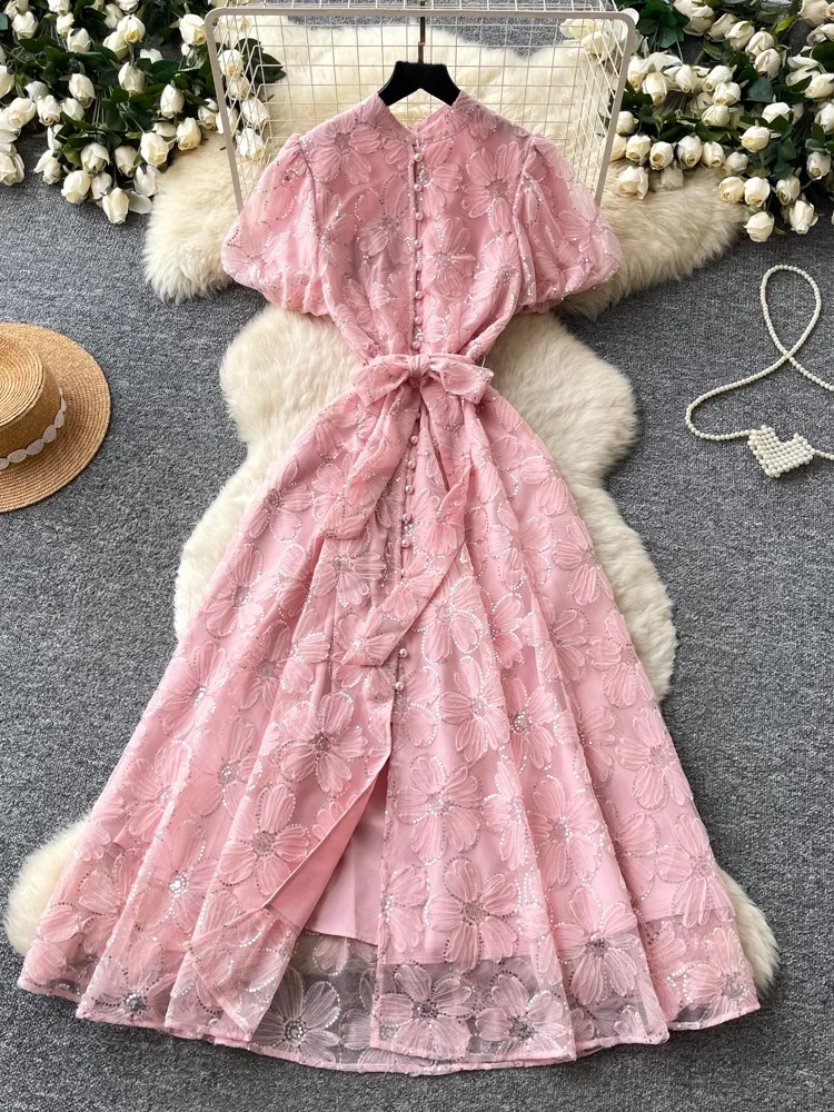 Korean Style High Waist Sequin Lace Dress Women's Commute Elegant Long A-Line Skirt Summer Fashion Ladies' Dress
Korean Style High Waist Sequin Lace Dress Women's Commute Elegant Long A-Line Skirt Summer Fashion Ladies' Dress