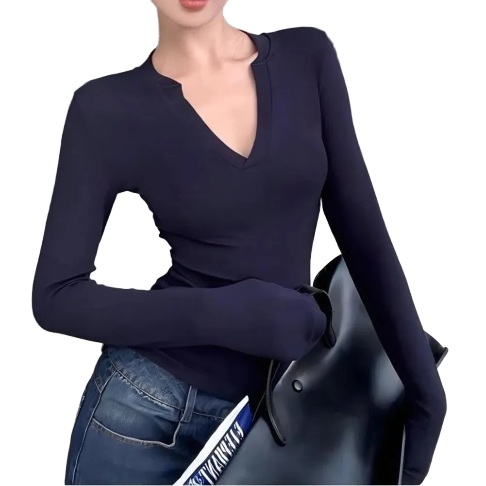 Спортивная пуловерная футболка для йоги для женщин с длинными рукавами и V-образным вырезом. Облегающая блузка идеально подходит для повседневной уличной одежды.
Спортивная пуловерная футболка для йоги для женщин с длинными рукавами и V-образным вырезом. Облегающая блузка идеально подходит для повседневной уличной одежды.