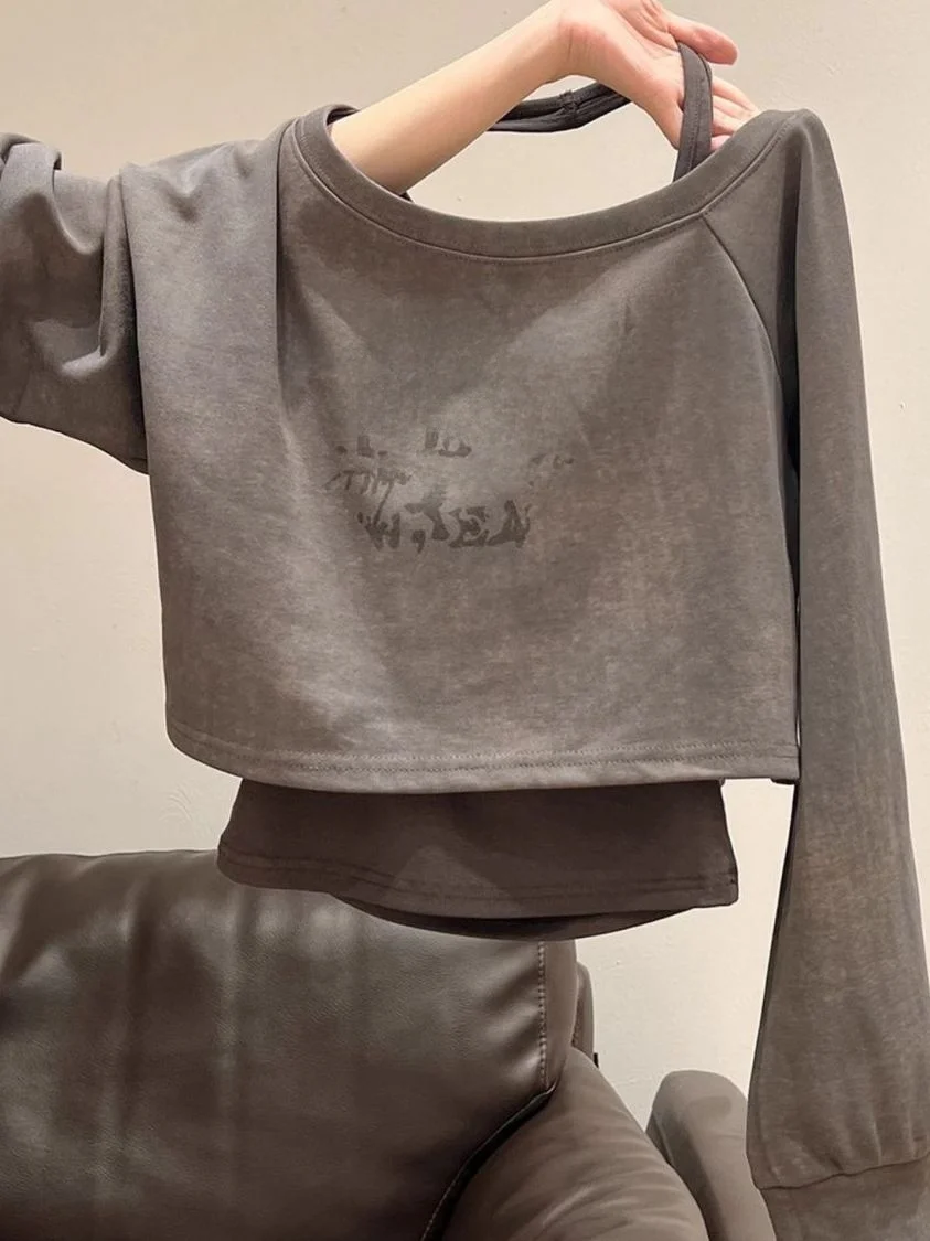 Two-Piece Long-Sleeve Sweatshirt Casual Korean Style Patchwork Design Comfortable Breathable Women's Top for Early Autumn
Two-Piece Long-Sleeve Sweatshirt Casual Korean Style Patchwork Design Comfortable Breathable Women's Top for Early Autumn