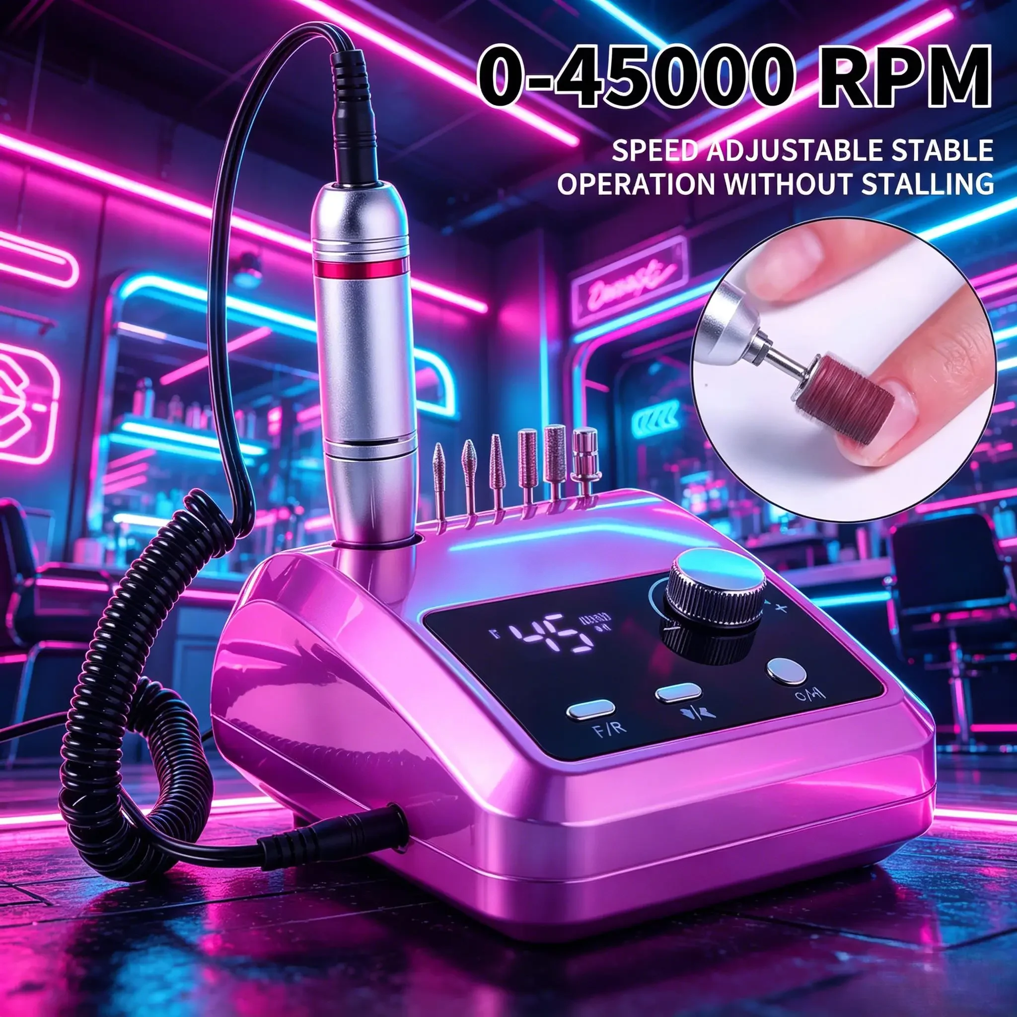 New 45000RPM Electric Nail Drill Machine, Professional Nail File Sander Cutter Set for Gel Nail Polishing, Perfect for Home
New 45000RPM Electric Nail Drill Machine, Professional Nail File Sander Cutter Set for Gel Nail Polishing, Perfect for Home