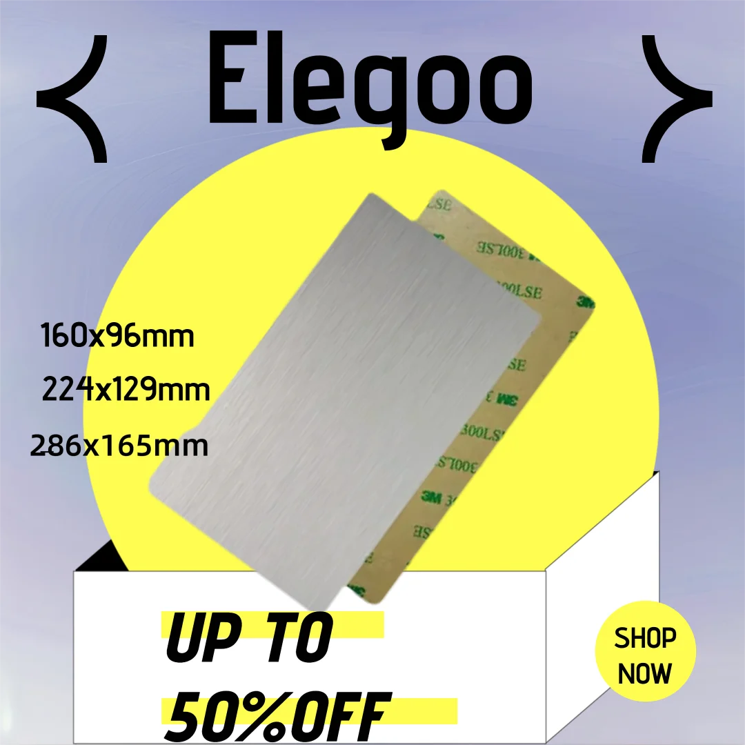 ENERGETIC Elegoo Build Plate 224x129/286x165mm Flexible Resin Spring Steel Sheet + Magnetic Base for Saturn 4/Juipter/SE
ENERGETIC Elegoo Build Plate 224x129/286x165mm Flexible Resin Spring Steel Sheet + Magnetic Base for Saturn 4/Juipter/SE
