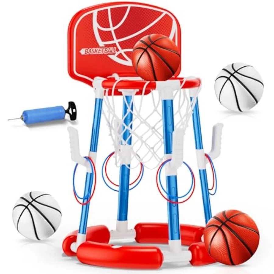 Floating Pool Basketball Hoop with Backboard for 3-12 Years Old Blue and White Rings 4 Balls 8 Rings Includes Pump Outdoor Swim
Floating Pool Basketball Hoop with Backboard for 3-12 Years Old Blue and White Rings 4 Balls 8 Rings Includes Pump Outdoor Swim