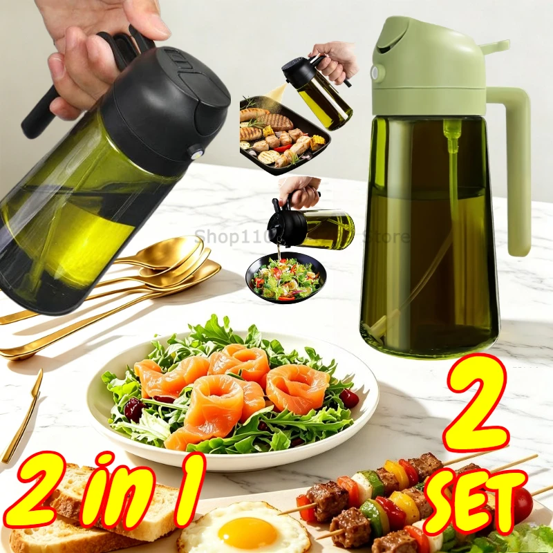 2-in-1 Oil Sprayer Dispenser Olive Oil Dispenser Oil Spray Bottle Plastic Spray Bottle for Cooking Air Fryer BBQ Baking Salad
2-in-1 Oil Sprayer Dispenser Olive Oil Dispenser Oil Spray Bottle Plastic Spray Bottle for Cooking Air Fryer BBQ Baking Salad