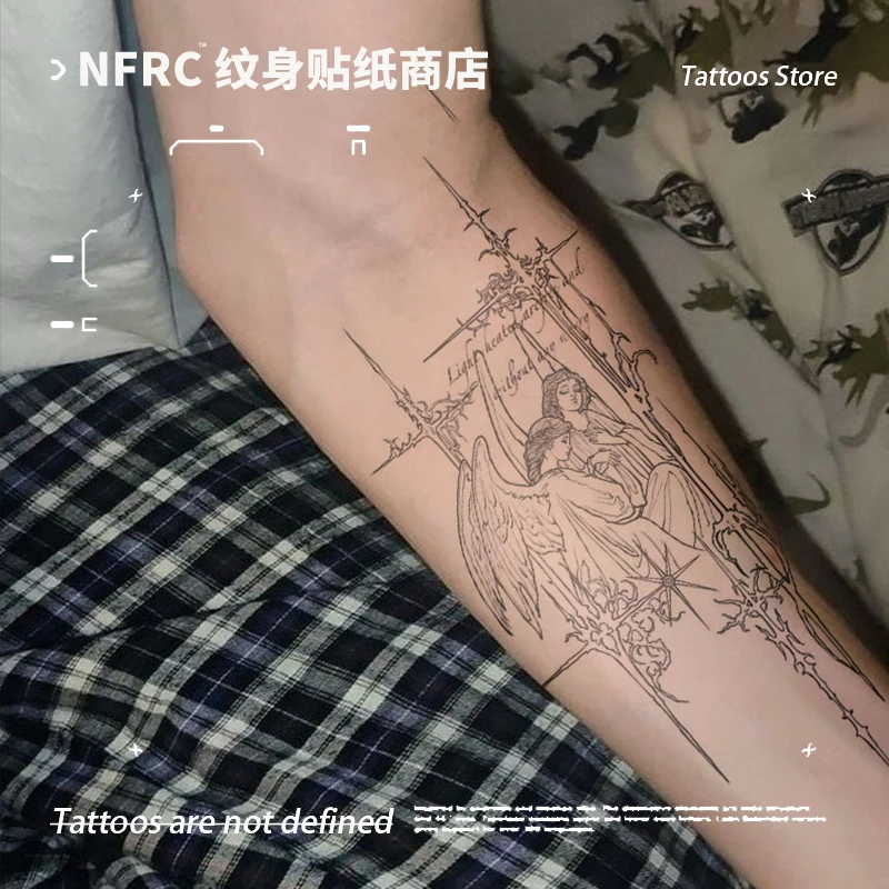 Sexy Inscription Angel Cross Herbal Juice Tattoo Sticker For Man Women Waterproof Arm Temporary Tattoo Body Fake Tattoo New 2025
Sexy Inscription Angel Cross Herbal Juice Tattoo Sticker For Man Women Waterproof Arm Temporary Tattoo Body Fake Tattoo New 2025