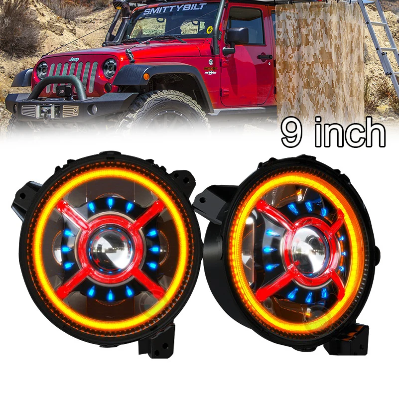 2 pcs 9 Inch Led Headlights Hi/Low Beam Halo DRL with Day time Turn Signal Headlamp for Jeep Wrangler JL 2018 2019 2020.
2 pcs 9 Inch Led Headlights Hi/Low Beam Halo DRL with Day time Turn Signal Headlamp for Jeep Wrangler JL 2018 2019 2020.