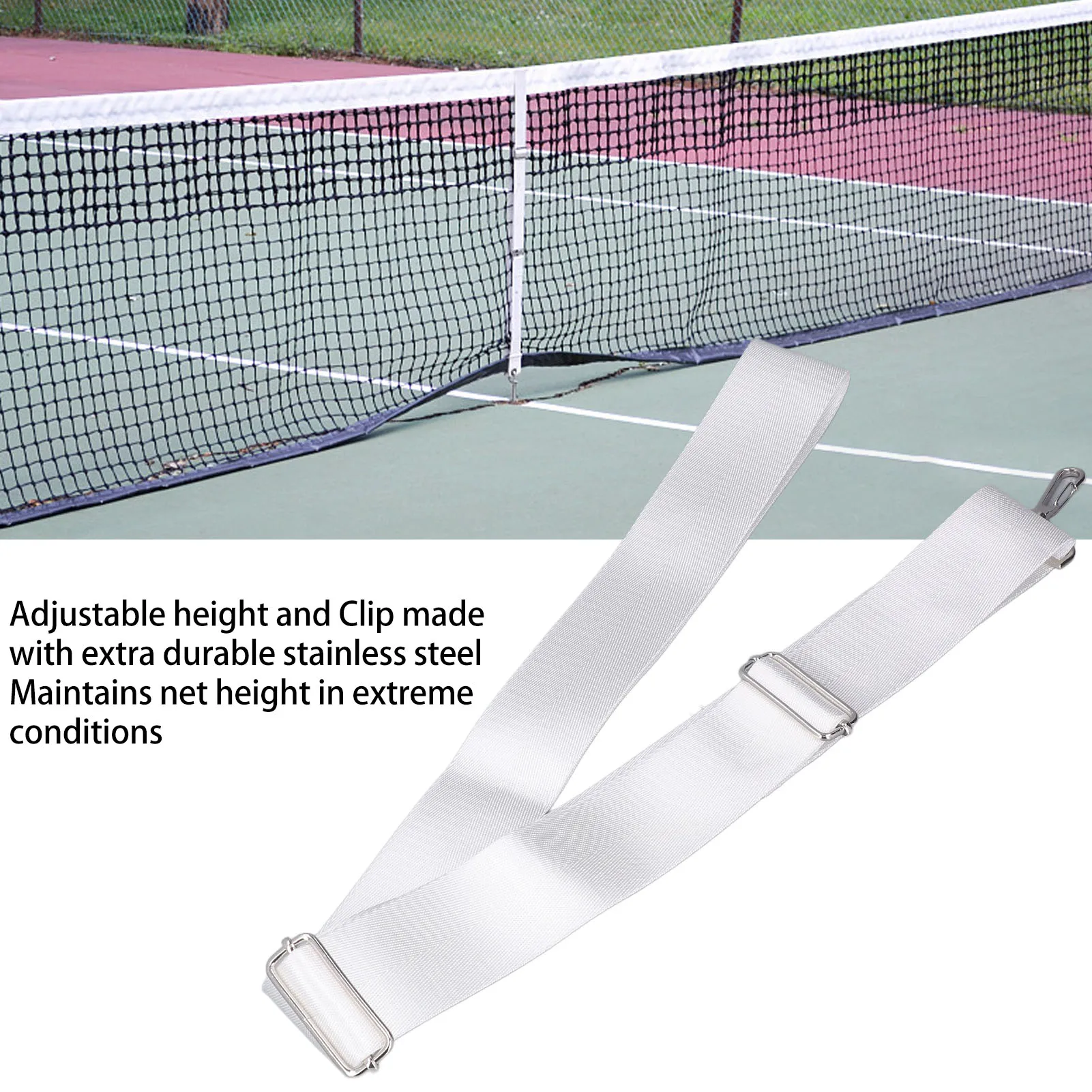 Tennis Net Center Strap Durable Portable Brand New Adjustable Height Tennis Net Straps Easy Using Stainless Steel Buckle White
Tennis Net Center Strap Durable Portable Brand New Adjustable Height Tennis Net Straps Easy Using Stainless Steel Buckle White