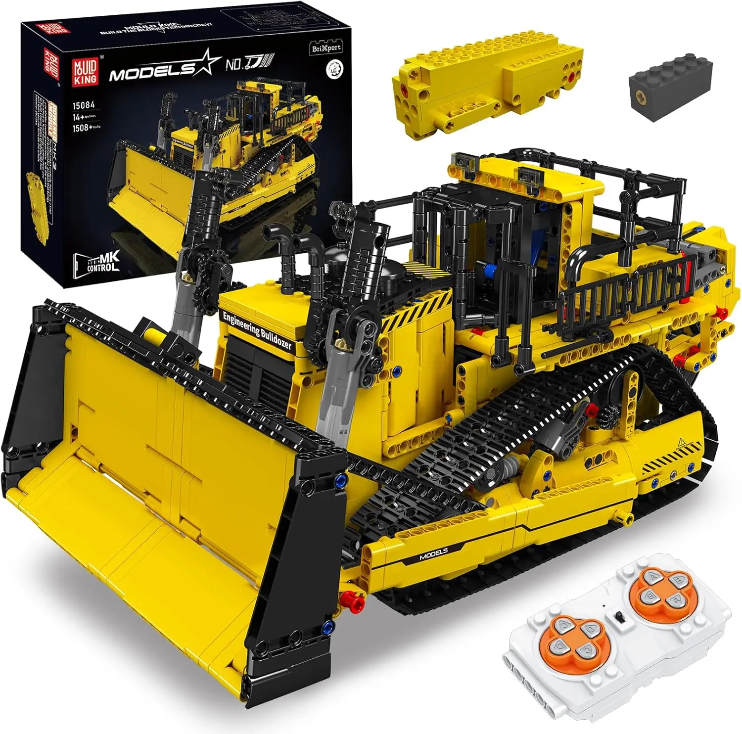 MOLD KING 15084, технология, инженерный грузовик, игрушечное приложение, радиоуправляемый гусеничный бульдозер, дистанционное управление, строительные блоки, набор игрушек для взрослых
MOLD KING 15084, технология, инженерный грузовик, игрушечное приложение, радиоуправляемый гусеничный бульдозер, дистанционное управление, строительные блоки, набор игрушек для взрослых