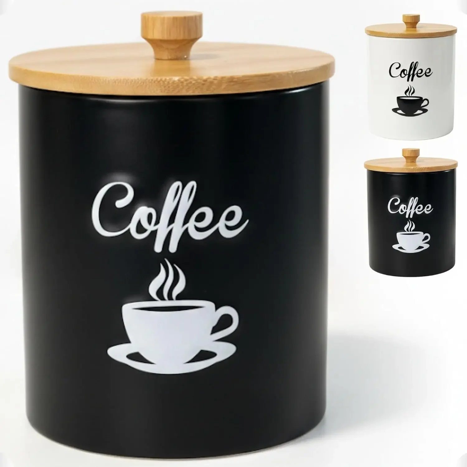 12oz Ceramic Coffee Canister, Airtight Bamboo Lid, 5x6in Black Storage for Beans & Grounds
12oz Ceramic Coffee Canister, Airtight Bamboo Lid, 5x6in Black Storage for Beans & Grounds