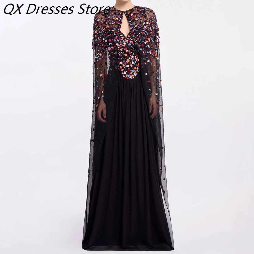 Women's A-line Evening Dresses Floor-length O-neck Sleeveless Prom Dresses Fashion Sequined Stole Simple Draped Customized Gowns
Women's A-line Evening Dresses Floor-length O-neck Sleeveless Prom Dresses Fashion Sequined Stole Simple Draped Customized Gowns