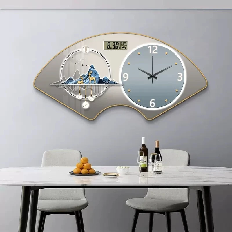 Living Room Fan-shaped Wall Clock Restaurant Perpetual Calendar Electronic Clock Bedroom Decor Painting Hang Clock Home Decor
Living Room Fan-shaped Wall Clock Restaurant Perpetual Calendar Electronic Clock Bedroom Decor Painting Hang Clock Home Decor